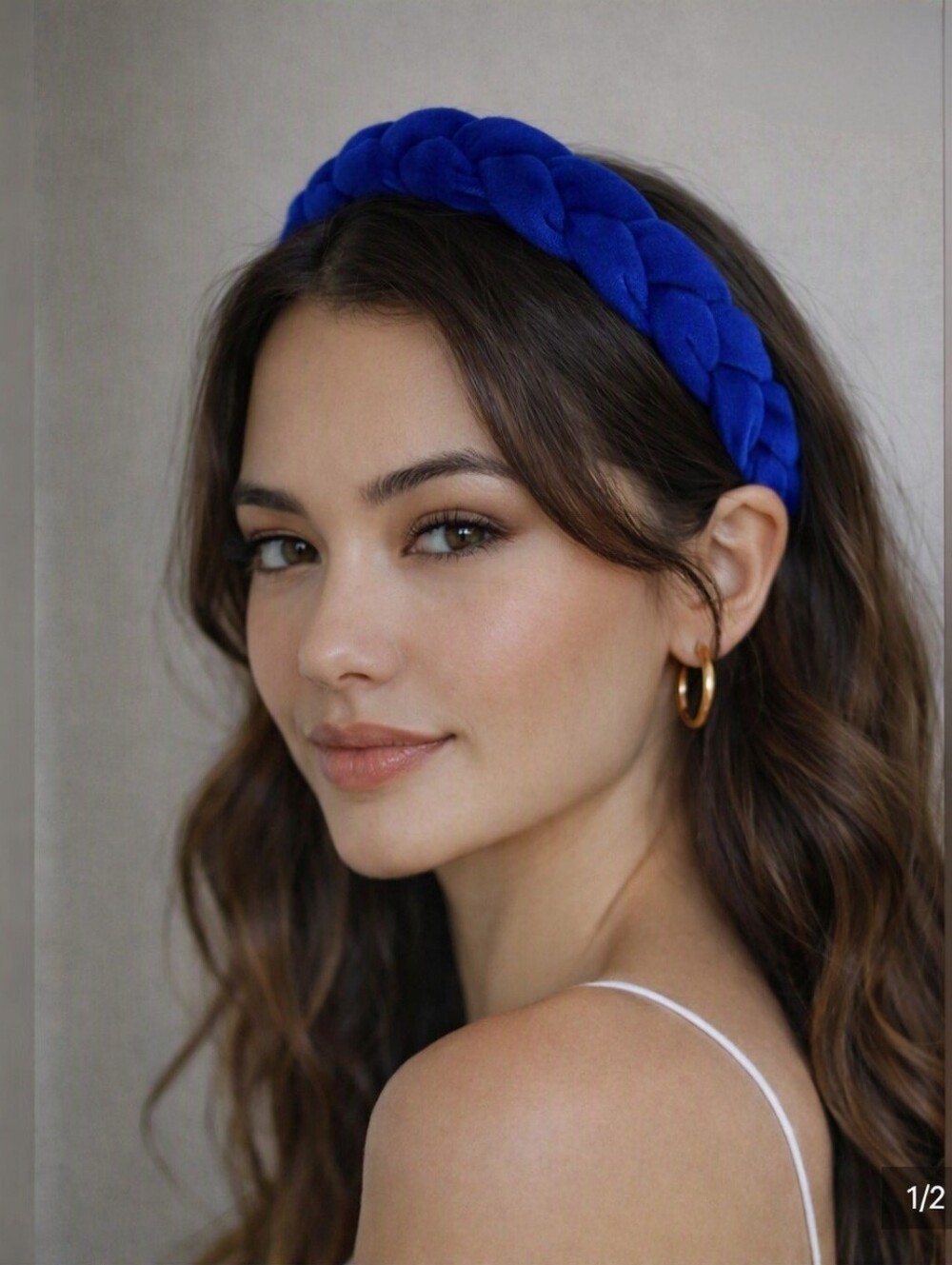 Royal Blue Braided Velvet Headband
